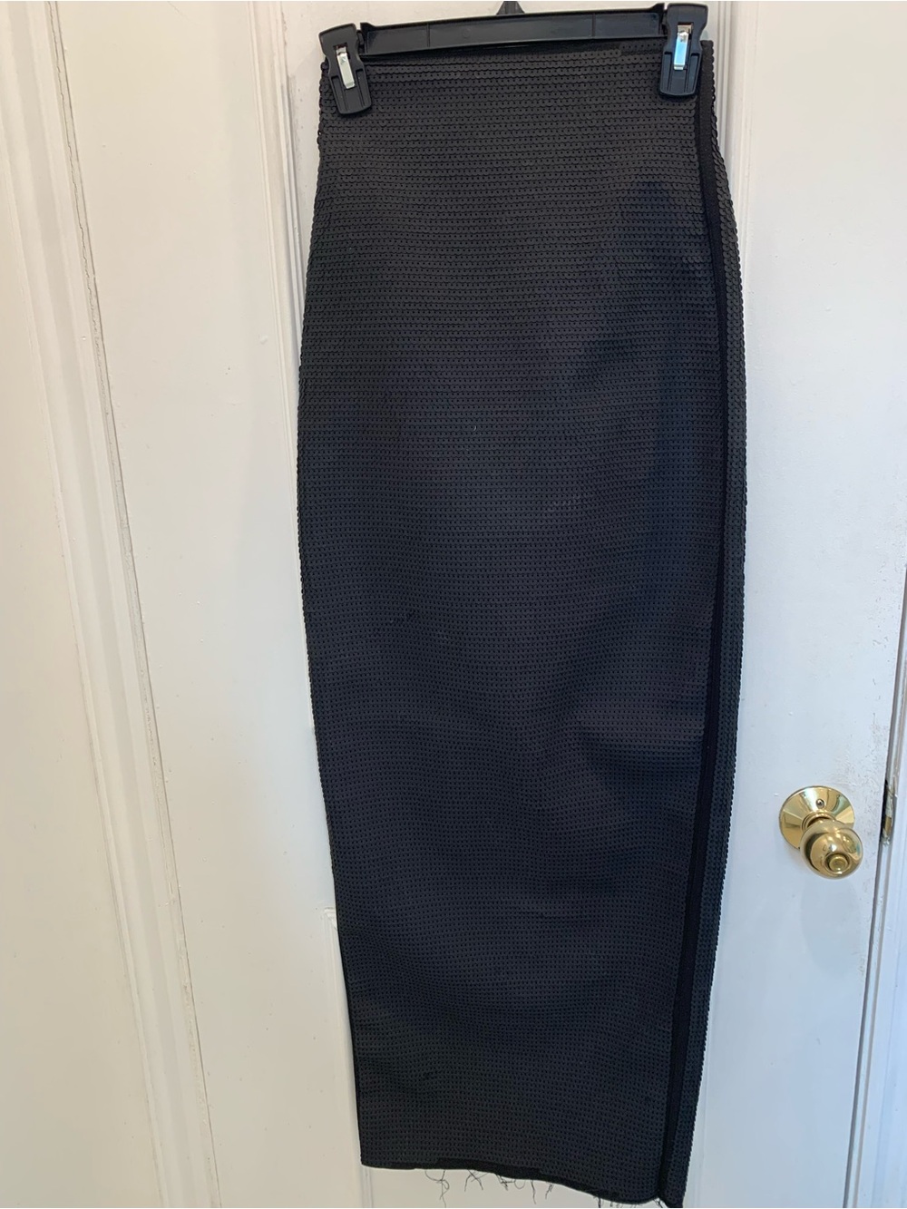 NWT Rick Owens AI black mat sequin pillar skirt. Size 40 IT (4 U.S.)